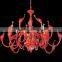 Modern Designer Replica Lighting Red Flat Crystal Chandelier Light