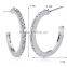Mixed Styles Jewelry 18k White Gold Plated Silver Color Crystal Rhinestone Round Hoop Earring                        
                                                Quality Choice