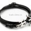nautical horizon anchor leather bracelet, color enamelled metal anchor bracelets