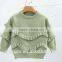 Flouncing pullover computer knitted sweater for big Girls 2016
