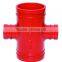 Ductile Iron Pipe coupling ,4"*1"--6"*3" grooved Reducing cross