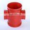 UL FM approved 1*1/4"-12" Ductile iron grooved reducing Cross price list