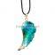 Newest Agate Druzy Angel Wing Pendant Fashion Natural Stone Drusy Charm Necklace