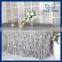 SK001C New 2015 Elegant Polyester Ruffled Steps in Bridal Grey Table Skirts
