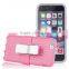 PC+Silicon Smartphone Support clip Anti-throw hybrid cell phone combo case 8 colors for iphone 6 / 5 / 4