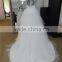 new arrival see-through lace neck and back big ball gown wedding dress