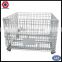 low recovery cost heavy duty zinc plated steel mesh basket container for warehouse