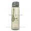 portable 750ml blue sports water bottle with lanyard