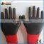 BSSAFETY 13 gauge red nylon knitted black nitrile coated working gloves