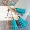 Luxury leather tassel car keychain