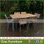 Garden plastic wooden furniture modern dining table chairs set