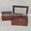 high quality finished glass lid wooden tea box , wooden tea box with glass top