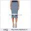 Customized Lady's Apparel Latest Wholesale Clothing Rib-knit Pencil Striped Skirt(DQM023S)