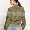 MGOO Custom Made 100% Polyester Olive Green Bomber Jackets Wholesale Streetwear Clothing Fashion Style Women Apparel
