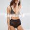 Runwaylover Sexy Mesh Polka Dot Sexy Bralette Panty Set