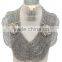 Gold Tone 14layers Grey Crystal Beads Brooches Nigerian Jewelry Set