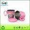FDA LFGB children cartoon lunch box stainless steel inner and plastic heat resistant outer , kids luch container
