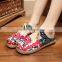 embroidered women homemade linen sandals comfortable fisherman shoe folk slippers/Chinese ethnic flavor casual linen shoes