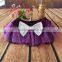 Little Girls Cotton Bow Purple Tulle Tutus for Photography