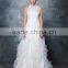 wedding gowns 2017 bridal dress Round neck chiffon Sleeveless elegant prom wedding gowns Mermaid Lace wedding dress AS292