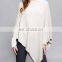 plain flat knit 12gg v neck pure cashmere poncho sweater