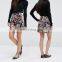 Western designs floral print ladies mini skirt with zip-back fastening