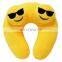 Personalized cheap stuffed plush u shape neck pillow case fashion custom funny emoji memory foam neck pillow