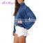 Wholesale Bat Sleeve Ruffle Knit Sweater Blouse Fancy Ladies Long Tops