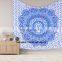 Indian New Blue Ombre Mandala Bed sheet Duvet Cover With 2 Pillow Cover full Set Queen Size Bedding Full Set