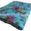 New Indian Bird Floral Decorative Handmade Beautiful Bedspread Kantha Quilt Blanket Hand Quilted Kantha Gudari Beach cover Throw