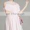 T-D066 Pink Stylish Thin Chiffon Short Party Ladies Dress