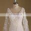 Fairly V Neck Lace Applique With Flowing Cap Wedding Dress Chapel Tail