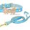 Diamond Decorated Butterfly Pet PU Collar Leather Leash Training Dog Rope Pet Neck Chain Pet Supplies
