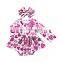 Floral print jumpsuit summer baby girls long sleeve romper with headband set
