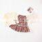 Autumn New Girl Super Western Style Three-piece Korean Little Girl Knitted Top + Lace Vest + Floral Half Skirt