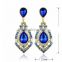 2015 Fashion costume jewelry natural amethyst druzy earring Arete para novia Cristal Crystal with diamante