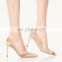 New latest net manufacturer shoes design handmade high heels pointed toe heel women court shoe sandals