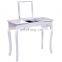Modern writing desk Foldable White dresser with mirror