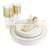 Disposable Rose Gold Dinnerware Set, Gold Rim Plastic Plates for Wedding Party, Wedding Party Plates
