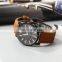 LONGBO 80638 casual mens simple analog quartz brown leather cuff watches for men