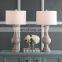 Good Quality simple retro wood color bedside resin table lamp for living room