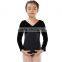 Two-Tone Long Sleeve Dance & Gymnastics Leotard Professional Kids Vevet Ballet Leotard 2016