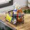 Kitchen Sponge Holder for Rag Brush Soap with Drain Tray Stainless Steel Sink Caddy Sponge Holder for Kitchen Countertop