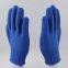 blue polyester thread knitted white PVC dot palm coated anti-slip safety work gloves