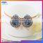 Fashion women's colorful crystal clip-on earrings, hot sale eardrop