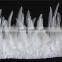 Bleached Pattern White Rooster Tail Feather Trim Ribbon For Wedding Dress Accessories