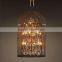 Vintage Home Restaurant Decor Bird Cage Hanging Lighting Fixtures Chandelier Crystal Pendant Light CZ2510/8