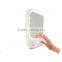 Battery lighted fogless shower mirror for shaving with magnifying
