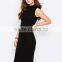 New Womens Plain Bodycon Sleeveless Ladies Pencil Midi Dress