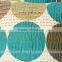 Blue Indian Kantha Work White Polka Dot Cushion Cover